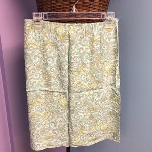 Mint Green Paisley Pencil Skirt Silky NICE!! Y2K